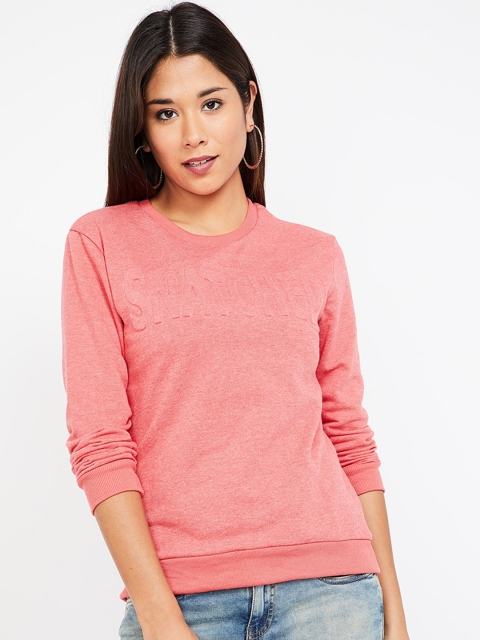 

Fame Forever by Lifestyle Women Coral Pink Self Design Sweatshirt