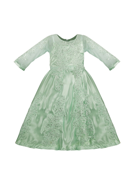 

Wish Karo Girls Sea Green Embellished Maxi Dress