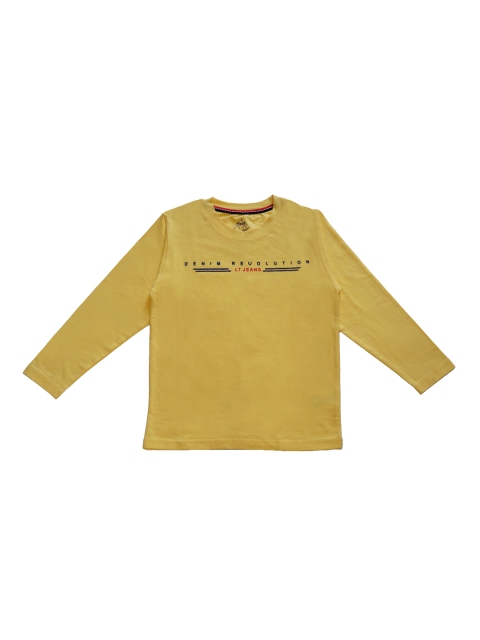 

Lil Tomatoes Boys Yellow Printed Round Neck T-shirt