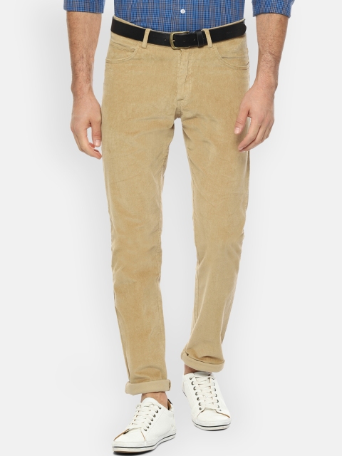 

Allen Solly Men Beige Slim Fit Solid Corduroy Woven Chinos