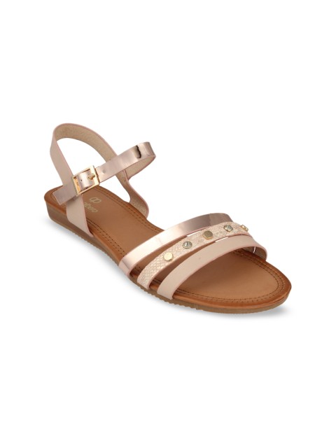 

pelle albero Women Pink Textured Open Toe Flats