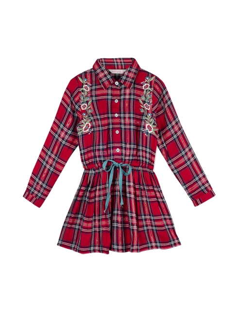 

Budding Bees Girls Red & Blue Checked Shirt Dress