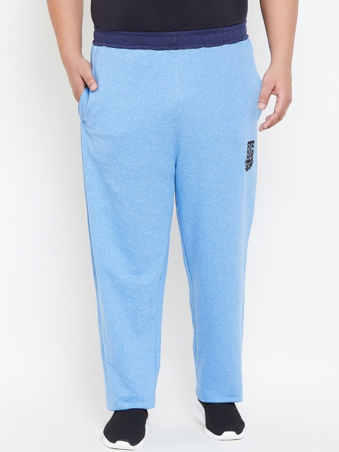 

bigbanana Plus Size Men Blue Solid Track Pants
