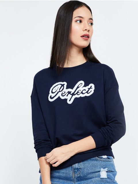 

Fame Forever by Lifestyle Women Navy Blue Printed Sweatshirt