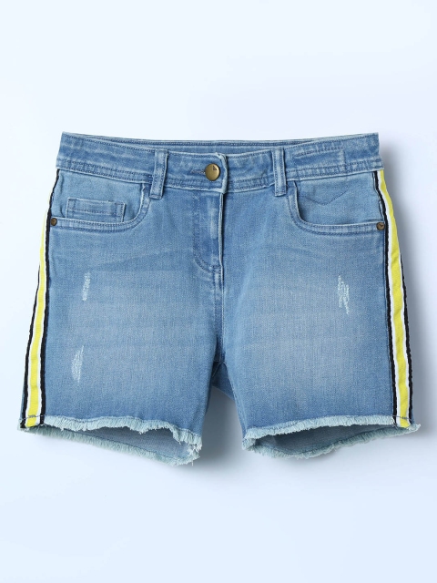 

Fame Forever by Lifestyle Girls Navy Blue Washed Regular Fit Denim Shorts