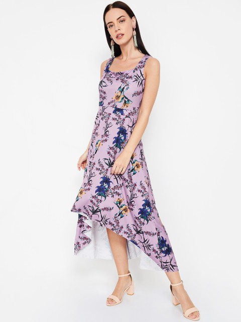 

CODE by Lifestyle Women Purple & Pink Floral Printed Maxi Dress
