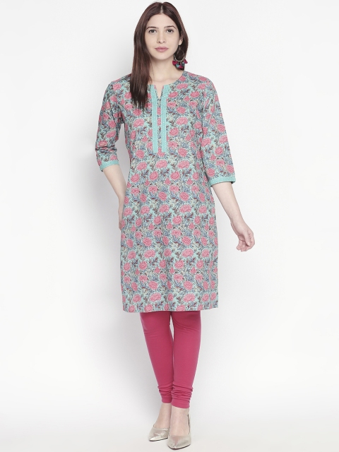

RANGMANCH BY PANTALOONS Women Pink Printed Straight Kurta