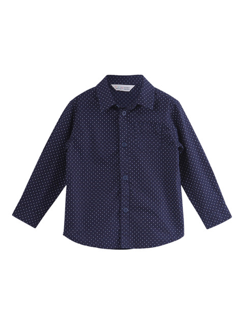 

Beebay Boys Navy Blue Regular Fit Printed Casual Shirt
