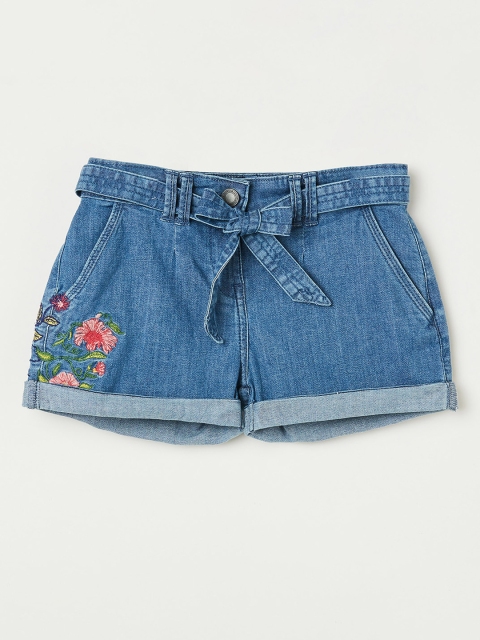 

Bossini Girls Blue Solid Regular Fit Denim Shorts