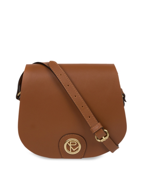

PURE LUXURIES LONDON Women Tan Brown Handcrafted Genuine Leather Cross Body Bag