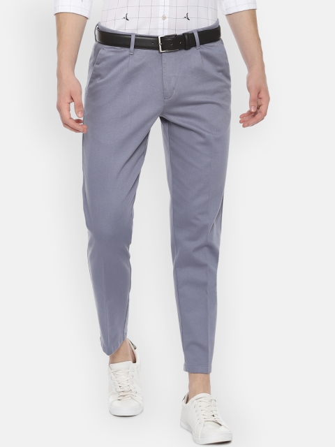 

Allen Solly Men Grey Slim Fit Solid Formal Trousers
