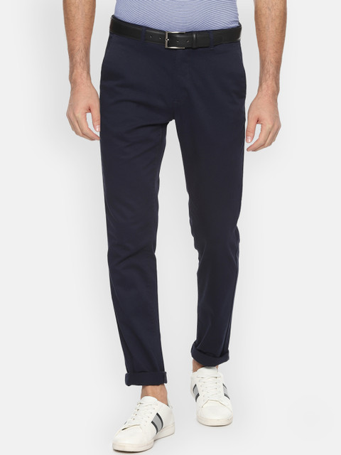 

Van Heusen Sport Men Navy Blue Slim Fit Solid Regular Trousers
