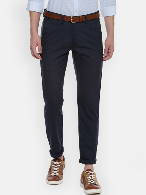 

Allen Solly Men Navy Blue Slim Fit Solid Regular Trousers