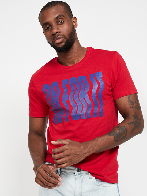

Fame Forever by Lifestyle Men Red Printed Round Neck T-shirt