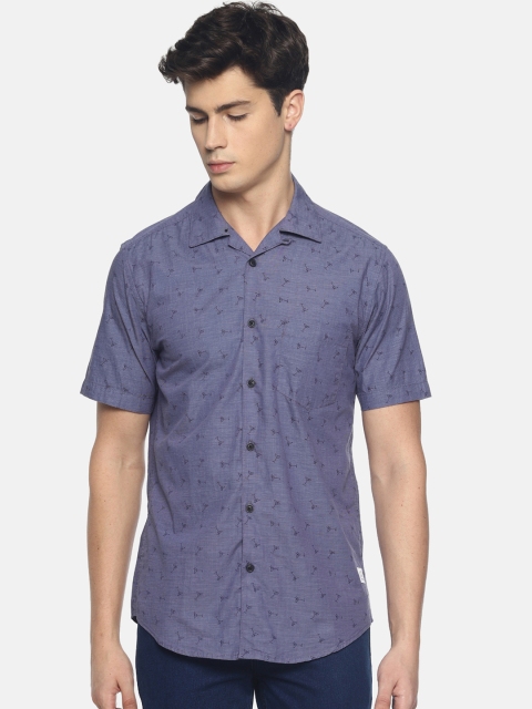 

Bene Kleed Men Purple Slim Fit Printed Casual Shirt