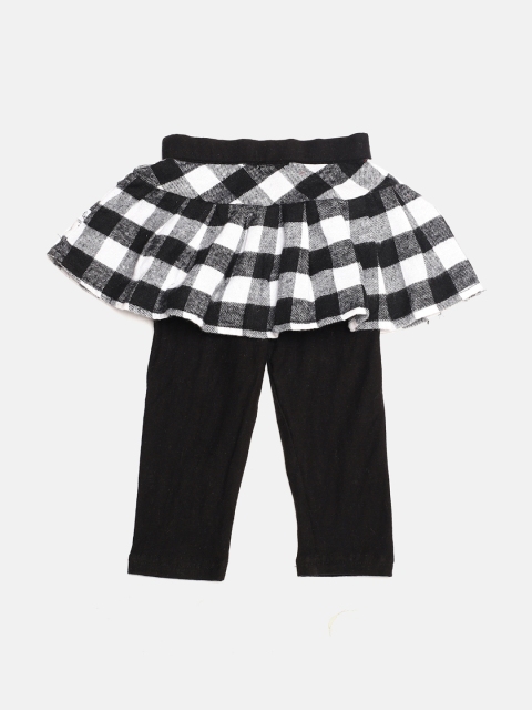 

The Sandbox Clothing Co Girls Black & White Checked Skirt with Leggings