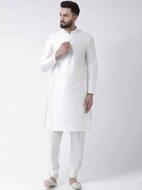 

I Know Men White Solid Straight Kurta