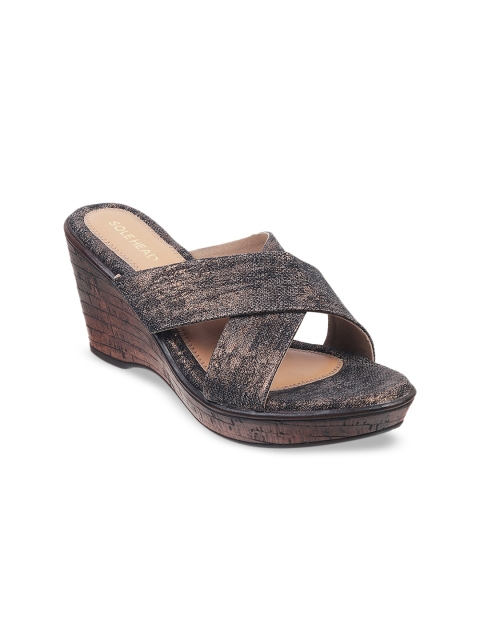 

SOLE HEAD Women Copper-Toned Solid Heels
