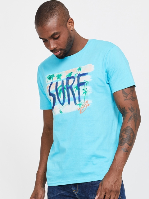 

Fame Forever by Lifestyle Men Blue Printed Round Neck T-shirt