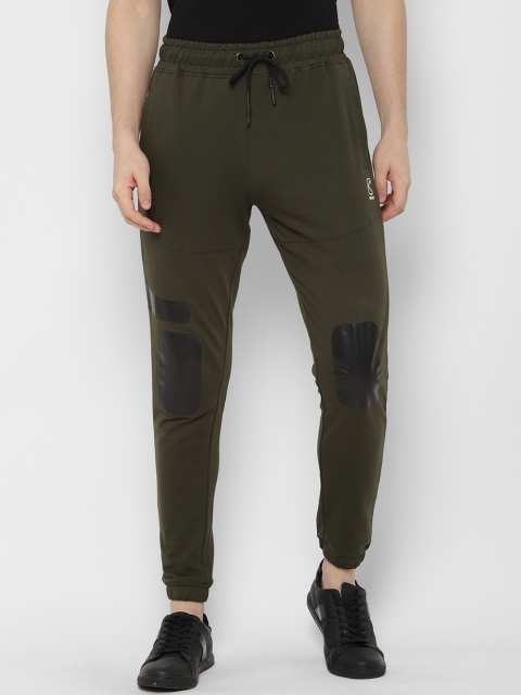 

SKULT by Shahid Kapoor Men Olive Green Solid Slim Fit Joggers