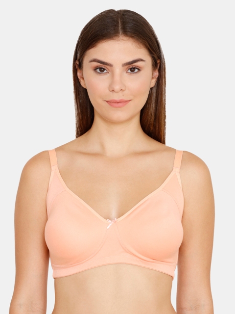 

Zivame Orange Solid Non-Wired Non Padded Everyday Bra ZI1883COREAPINK