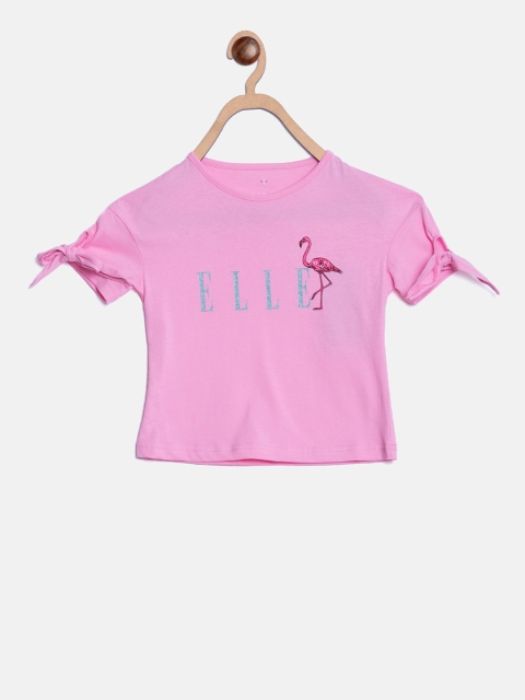 

ELLE Girls Pink Printed Top