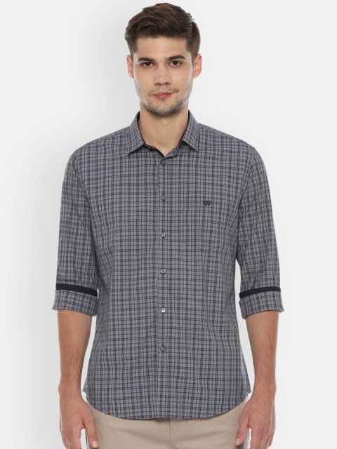 

Van Heusen Sport Men Grey & Black Slim Fit Checked Casual Shirt