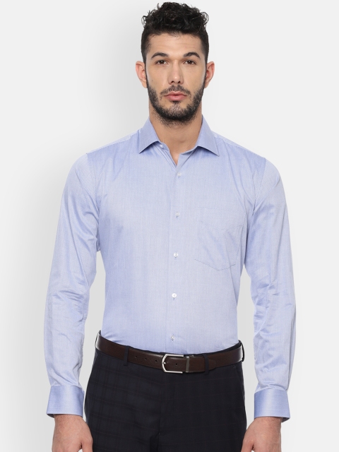 

Van Heusen Men Blue Regular Fit Self Design Formal Shirt