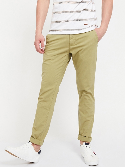 

CODE by Lifestyle Men Green Straight Fit Solid Regular Trousers