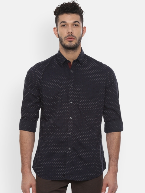 

Van Heusen Sport Men Navy Blue & White Slim Fit Printed Casual Shirt