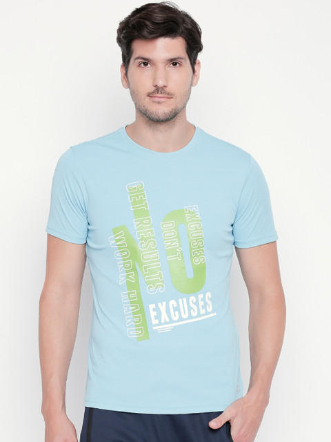 

Ajile by Pantaloons Men Blue Printed Round Neck Pure Cotton T-shirt