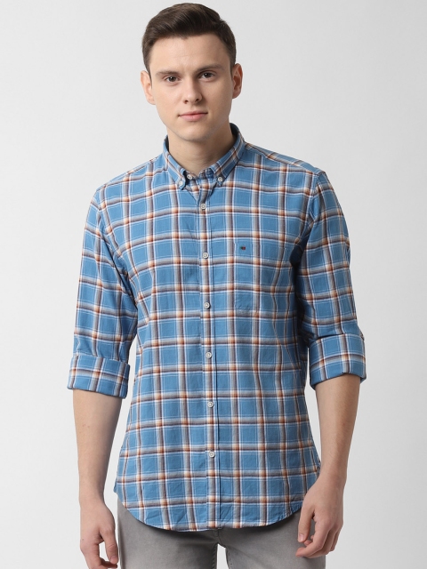 

Peter England Casuals Men Blue Slim Fit Checked Casual Shirt