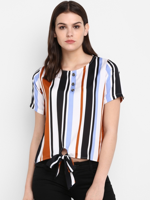 

Indietoga Women White Striped Top
