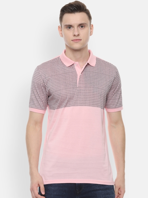

Allen Solly Men Pink Printed Polo Collar Pure Cotton T-shirt