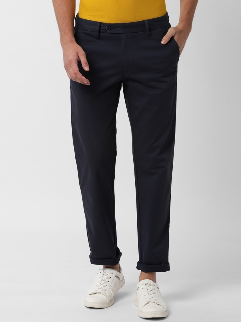 

Peter England Casuals Men Navy Blue Slim Fit Solid Regular Trousers