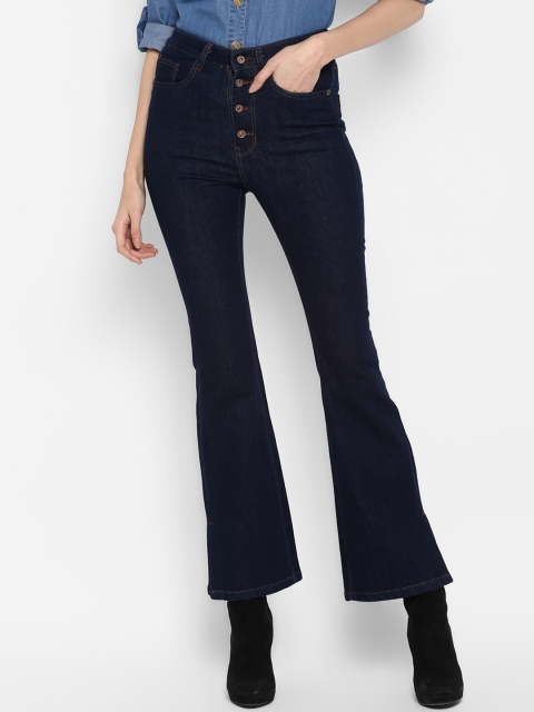 

FOSH Women Blue Bootcut High-Rise Clean Look Jeans