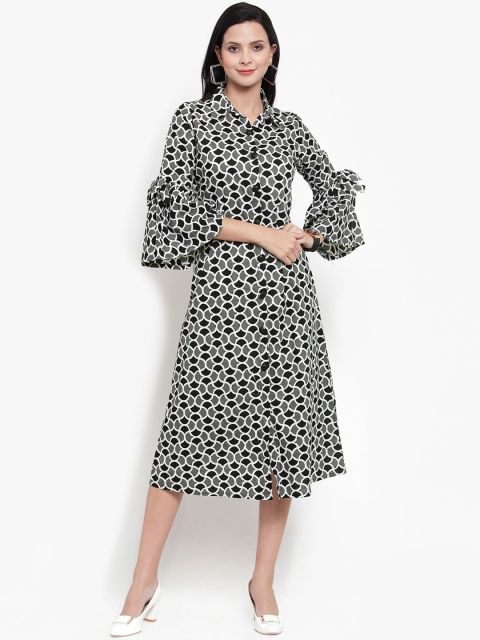 

Get Glamr Women Printed Grey Shirt Dress