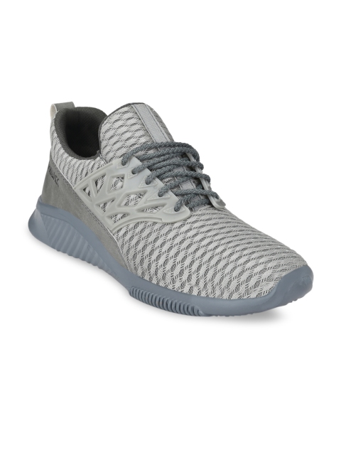 

AfroJack Men Grey Woven Design Mesh Mid-Top Lightweight Sneakers