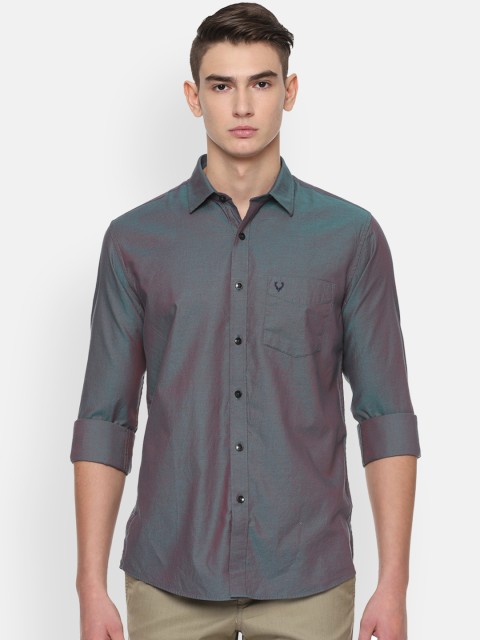 

Allen Solly Men Green Slim Fit Self Design Casual Shirt