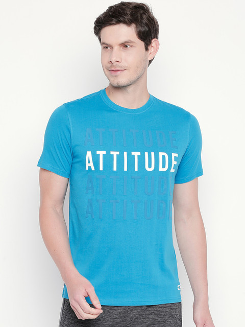 

Ajile by Pantaloons Men Blue Printed Round Neck Pure Cotton T-shirt
