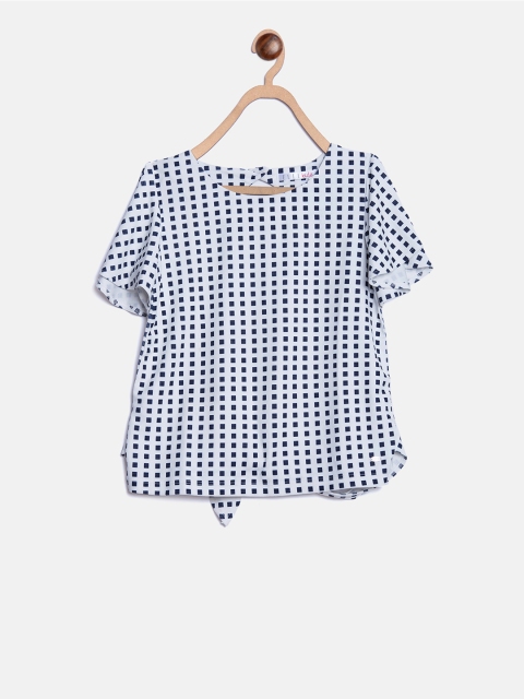 

ELLE Girls Blue & White Checked Top