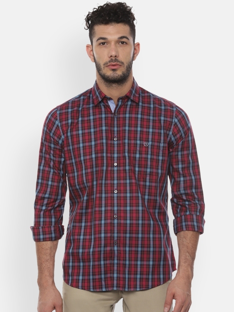 

Van Heusen Sport Men Maroon & Green Slim Fit Checked Casual Shirt