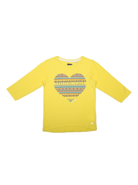 

Allen Solly Junior Girls Yellow Printed Round Neck T-shirt