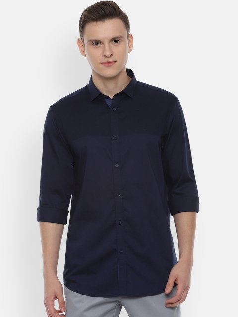 

Allen Solly Men Navy Blue Slim Fit Solid Casual Shirt