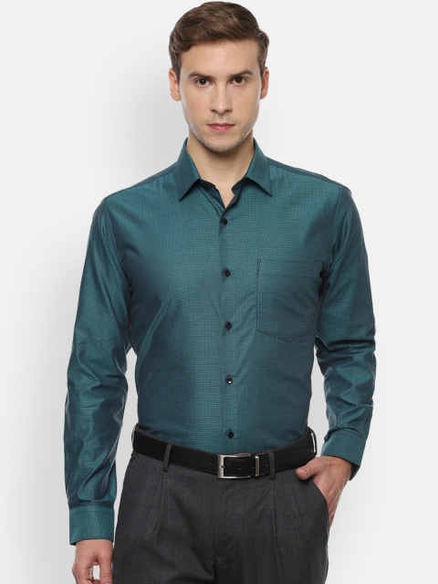 

Van Heusen Men Green Slim Fit Self Design Formal Shirt