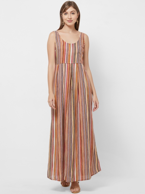 

Fusion Beats Women Multicoloured Candy Striped Maxi Dress, Multi