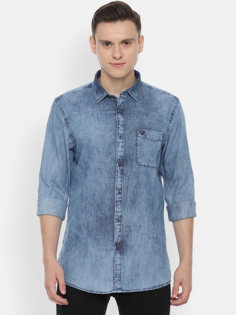 

Solly Jeans Co. Men Blue Regular Fit Faded Casual Shirt