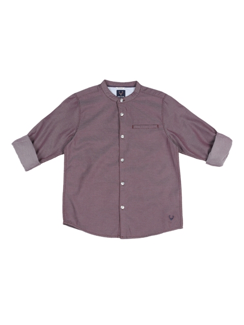 

Allen Solly Junior Boys Maroon Regular Fit Self Design Casual Shirt