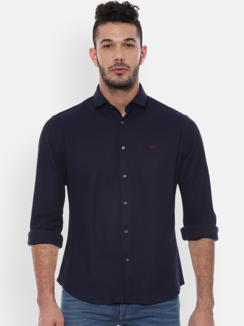 

Van Heusen Sport Men Navy Blue Slim Fit Solid Casual Shirt