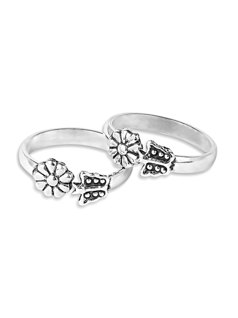 ZAYN Women Set of 2 Silver-Plated Toe Rings